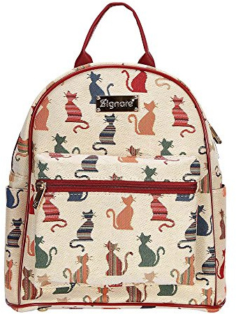 Signare Tapestry women Backpack Casual Daypack Colourful Cheeky Cats (DAPK -CHEKY), M, Cheek Cat