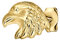 CLEVER SCHMUCK Goldener einzelner Herren Single Ohrring als Ohrstecker Adler als Adlerkopf 8 x 6 mm glänzend 333 GOLD 8 KARAT (1 Stück) im Schmucketui