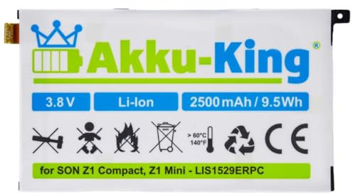 Akku-King Akku kompatibel mit Sony LIS1529ERPC - Li-Polymer 2500mAh - für Xperia Z1 Colorful, Z1 Compact, Z1 Compact LTE, Z1 Mini, Z1f, Z1s, Amami Maki