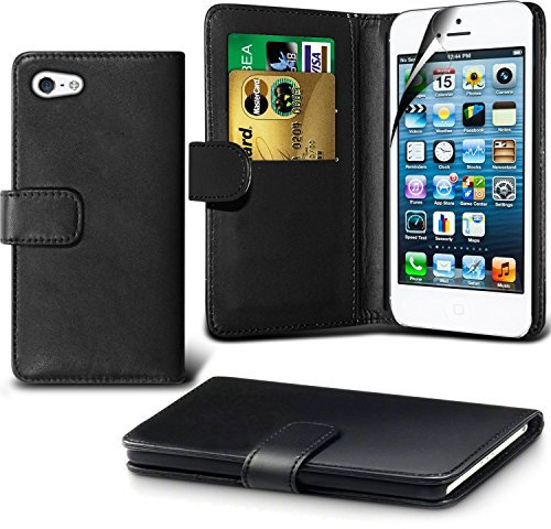 DN-TECHNOLOGY iPhone SE 2020 Case IPHONE SE 2020/2022 CASE LEATHER BOOK CASE. Apple iPhone SE Case 2022/ iPhone 7 Case/iPhone 8 Case (BLACK)