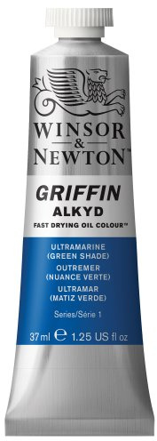 Winsor & Newton Griffin 37 ml Alkyd Fast Drying Oil Colour Tube - Ultramarine Green Shade