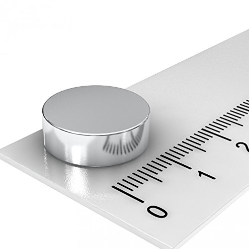 20 x Neodym Scheiben Magnet, 15 x 5 mm, vernickelt, Grade N42, Powermagnet zum Experimentieren