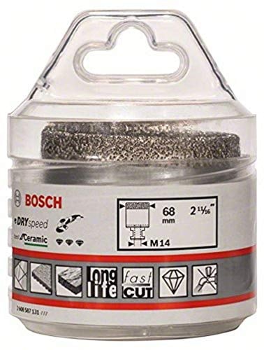 Bosch 1x PRO Multi Material Diamanttrockenbohrkronen für 22,23‑mm-Bohrung und kleine Winkelschleifer (für Fliesen, Harte Fliesen, Ø 68 mm, Professional Zubehör Kleiner Winkelschleifer)