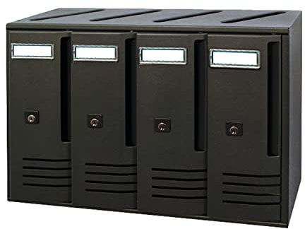 CASSETTA POSTALE CASELLARI BLOCCHIERE 4 elementi colore NERO GHISA Alubox