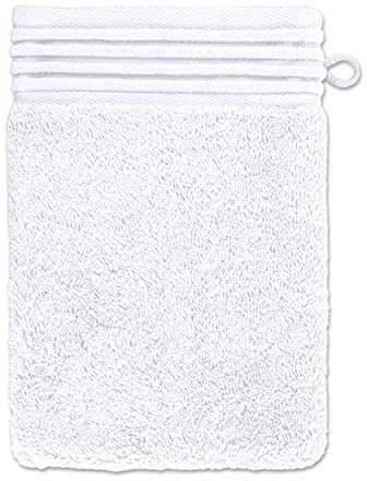 möve Loft Waschhandschuh 15 x 20 cm aus 100 Prozent Baumwolle (Spinair), snow