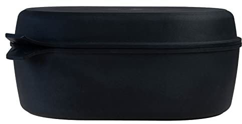 BAF Bräter Induktion 40x28 cm mit Gussdeckel - ovaler Aluguss Gänsebräter mit Antihaftbeschichtung, 9,8 L Volumen - für alle Herdarten & Backofen geeignet - Made in Germany