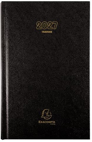 Exacompta 38271E Büro-Kalender, quadratisch, 13,5 x 21 cm, Januar bis Dezember Jahr 2021, Schwarz