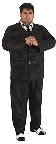 Deluxe Plus Size Gangster Fancy Dress Costume 3X Black