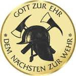 S.B.J - Sportland Pokal/Medaille Emblem, Motiv Feuerwehr, Durchmesser 50 mm, Gold