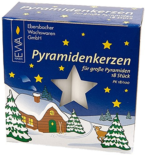 JEKA Pyramid Kerzen, Wachs,,, Wachs, weiß, 1.8 x 1.8 x 10.5 cm