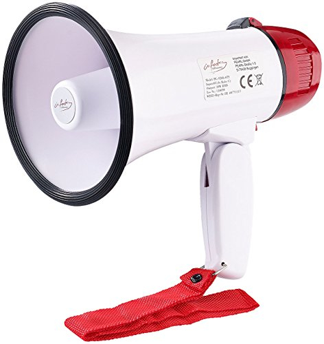 infactory Megafon: Megaphon 10 Watt (Megafon mit Sirene, Megaphon mit Sirene, Lautsprecher)