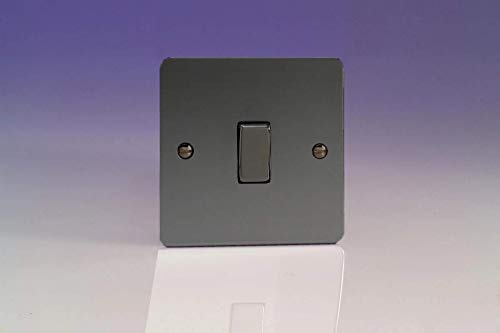 XFi1D Varilight Ultra Flat Plate Iridium Black 1 Gang Light Switch