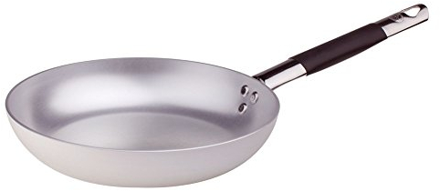 Pentole Agnelli ALMC111BBC36 Padella Svasata Bassa in Alluminio, Acciaio Inossidabile, Argento, 36 cm