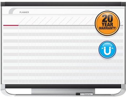 Quartet Prestige 2 Planificateur de projet magnétique effaçable total, tableau de 3 x 2 pieds avec tableau 16 rangées/29 colonnes (PP32P2)