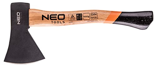NEO TOOLS Axt 1000 g, Hickory-Schaft, Schlagfläche zonenweise gehärtet, Verbindung mit Holz- und Stahlkeil (HxL) 610 x 175 mm Universalaxt, für Garten