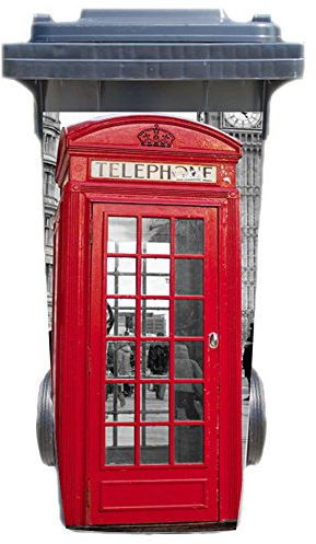Aufkleber für Mülltonne Mülltonnenaufkleber - Motiv London Telefonzelle