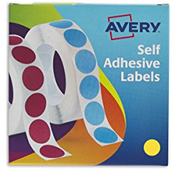 Avery 24-508 Dot Circle Label Dispenser (19 mm Dia, 1120 Labels) - Yellow
