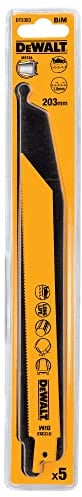 DeWalt BI-Metall Metallsäbelsägeblätter (Gesamtlänge: 203 mm, Zahnteilung: 1.8 mm, für schnelle Schnitte in Stahl und NE-Metallen, Blech, Rohren und Profilen (3-8 mm)) DT2353