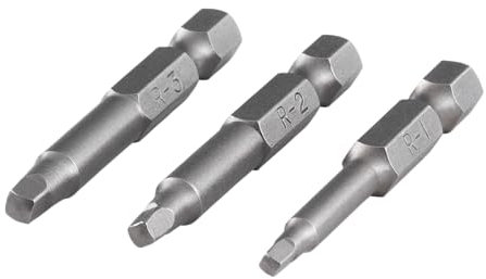 wolfcraft 1266000 Embouts sécurité Longueur 50 square plus 1/2/3 Lot de 3 Argent