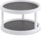 Copco 2555-0187 Non-Skid 2-Tier Pantry Cabinet Lazy Susan Turntable, 12-Inch, White/Gray