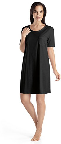 HANRO Damen Nachthemd 1/2 Arm 90 cm Cotton Deluxe Nachthemd