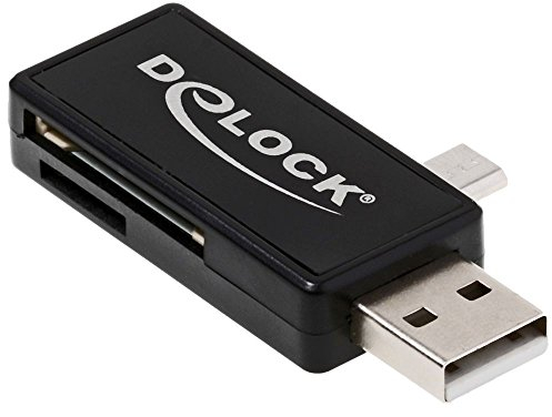 Delock Micro USB OTG Card Reader + USB A Male - Kartenleser (MMC, SD, microSD, SDHC, microSDHC, SDX
