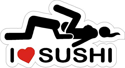 NetSpares 1 x Aufkleber I Love Sushi Autoaufkleber Sticker Fun Gag Tuning Shocker Kleber
