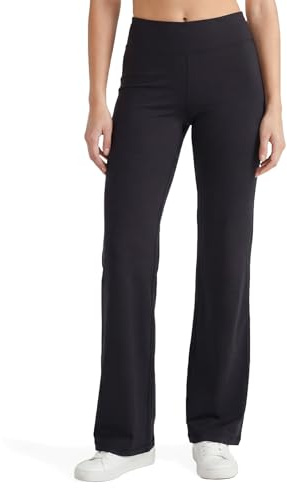 No Nonsense Damen Yoga-Hose Flared Leggings & Lounge Pants, Stay-in-Place Wide Waistband, Cotton Blend, No Show Coverage