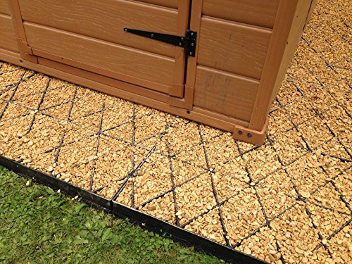 GARDEN SHED BASE GRID 14x10 = FULL ECO KIT 4.3m x 3m + HEAVY DUTY MEMBRANE PLASTIC ECO PAVING BASES & DRIVEWAY GRIDS