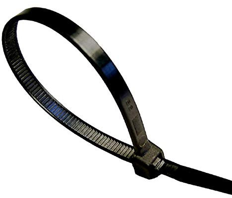100 x Black Releasable Cable Ties 200mm x 4.8mm Reusable Wire Tidy Zip Wrap Straps