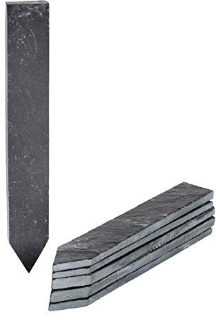 Nicola Spring 6pc Slate Plant Labels - Natural Slate Plant Marker Label Reusable Garden Sign Tags for Outdoor Flowers, Vegetable Patches, Herbs, Crops