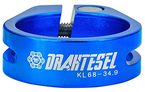 Drahtesel Fahrrad Sattelstütze, Sattel-klemme, Klemmring mit Schraubverbindung, Sattelstützenklemme (Blau, 34,9mm)