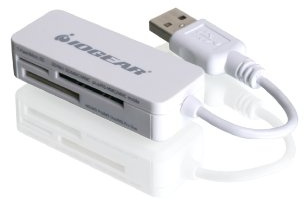 IOGEAR 12-In-One Pocket Flash Memory Card Reader/Writer, GFR209A (White)