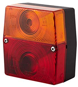 HELLA Rückleuchte - Glühlampe - 12V - Anbau/geschraubt - ECE - Lichtscheibenfarbe: rot/gelb - Stecker: Flachstecker - links/rechts - Menge: 80-2SE 998 530-077