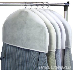 HANGERWORLD 20 Copertura Spalla Bianca in Polipropilene Traspirante con Cerniera