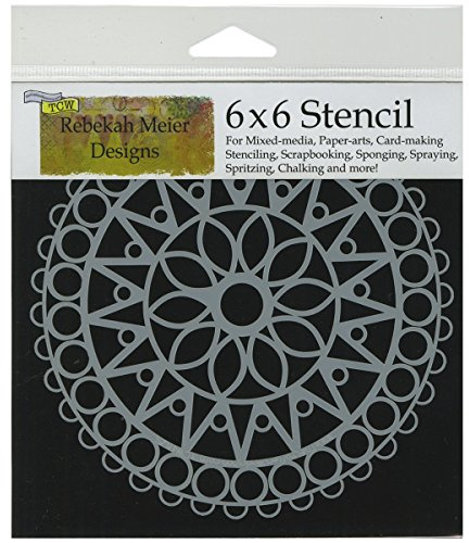 The Crafter's Workshop 6 x 6-inch Stained Glass Stencil, Black/ White