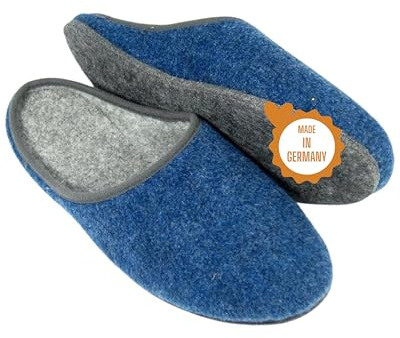 Pantoffelmann Filzpantoffeln mit Filzsohle I Rot / Grau / Navy I Größen 36–48 I Atmungsaktive & bequeme Filzhausschuhe für Damen & Herren I Stilvolle & warme Hausschuhe
