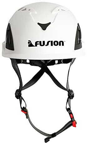 Fusion Climb Meka II Climbing and Zipline Safety Helmet - White, 6.25-Inch H x 10.3-Inch L x 8.25-Inch W