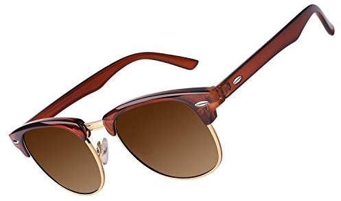 CGID Sonnenbrille Herren Damen Retro Vintage Halbrahmen Polarisiert UV400 Schutz