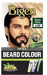Bigen Beard Colour for Men | Sin Manchas | Cubre la barba gris en 10 minutos | Con aceite de oliva - 102 Marrón Negro