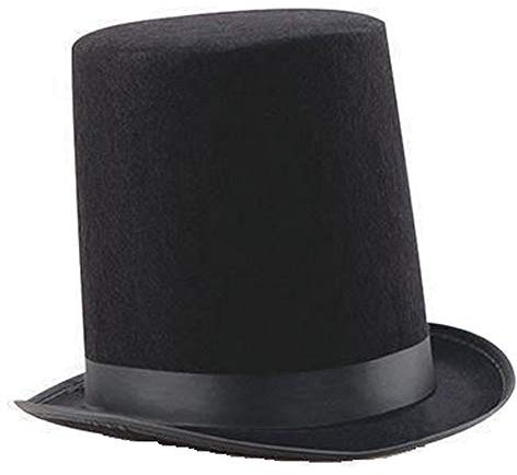 I LOVE FANCY DRESS 20CM GROSSER Lincoln Zylinder/OFENROHR Hut IN SCHWARZ, PERFEKT FÜR ALLE Renaissance-KOSTÜME (6 Zylinder)