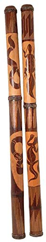 Didgeridoo aus Bambus, beschnitzt, Länge ca. 115 cm