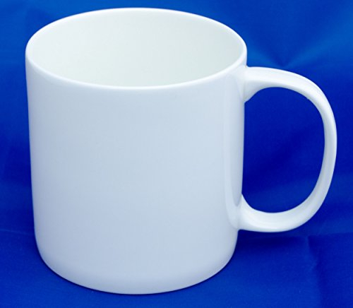 Large 1pt Fine Bone China Mug in Plain White.
