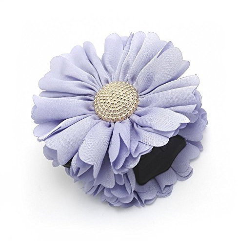 Meilliwish Flor Tejidos Clip de la garra del pelo (D05) (azul claro) (D05)