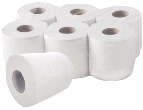 ACESA - Bobina Papel Precortado Doble Capa 6 unidades de 800gr - Rollos de Papel Industrial de Pasta Virgen 100% - Papel Industrial de Pasta Virgen - 6 Bobinas de Papel Industrial de celulosa Blanco