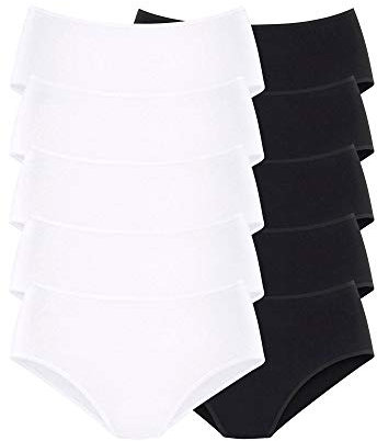 Baur Damen Slips Hüftslips von Go in | 10 Stück (40/42, Schwarz/Weiß)