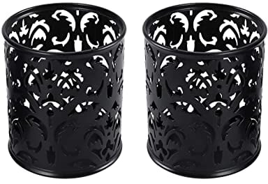 EasyPAG Desk Tidy Pen Pot Pencil Holder Makeup Brushes Storage Stationery Organiser,Pack of 2,Black