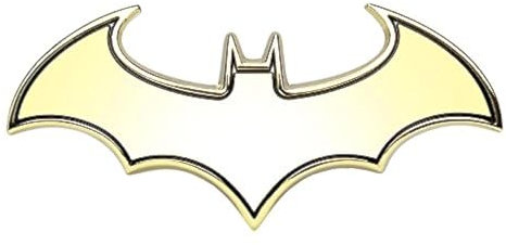 SKS Distribution® Emblema 3D dorato in acciaio inox a forma di pipistrello Batman