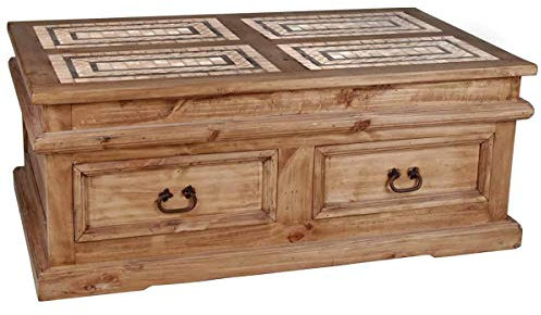 MiaMöbel Couchtisch Mexico Möbel 125x50x75 cm Landhausstil Massivholz Pinie Honig
