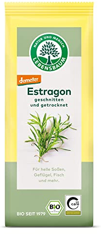 Lebensbaum Estragon, geschnitten & getrocknet, Bio-Gewürz, Kräuter-Gewürz für helle Soßen, Geflügel & Fisch, vegan, 1 x 15g